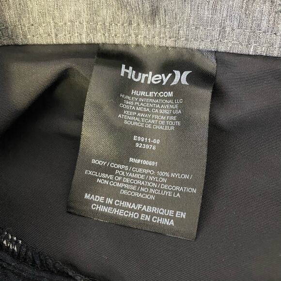 Hurley Phantom Mens Board Swim Trunks Shorts Blue Black Size 32 Nylon - Picture 4 of 9